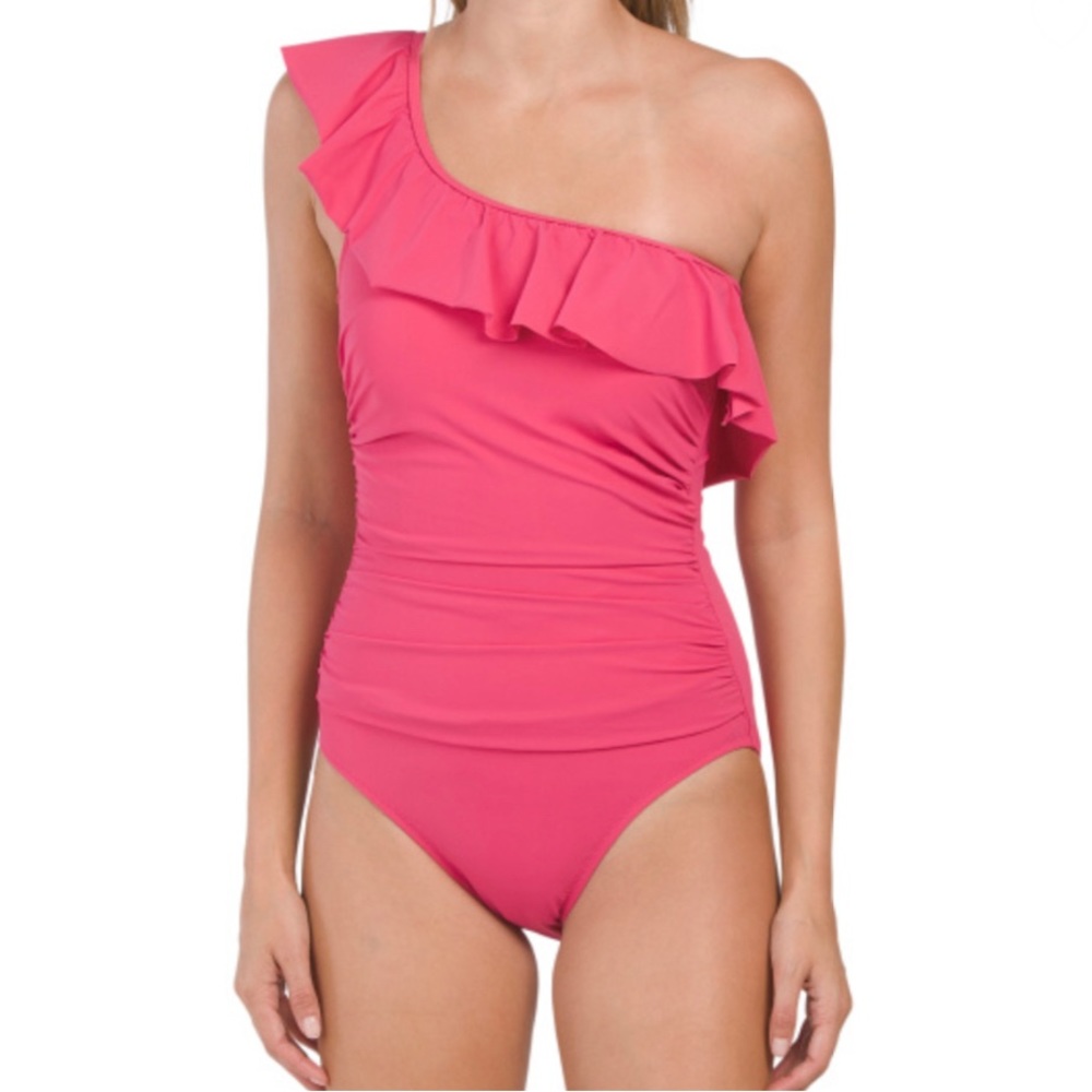 NWT- PROFILE by GOTTEX Ruffled Shoulder One Piece